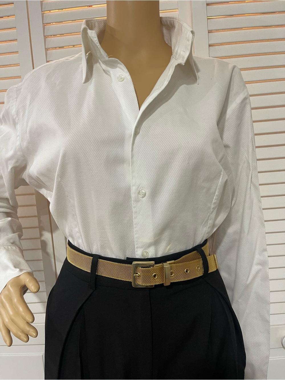 Naracamicie White Button-Down Shirt with Point Collar